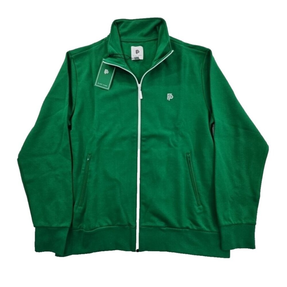 Flint Park Full Zip Court Jacket Men's L Large Kelly Green Long Sleeve NEW NWT